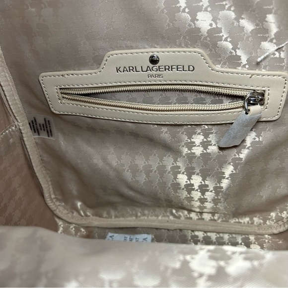 Karl Lagerfeld Paris White/Grey Adele Backpack Women’s - Picture 15 of 15